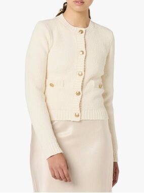 The Drop Janice Cardigan Small Beige NWT